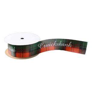 Cruickshank clan Plaid Scottish kilt tartan Satin Ribbon