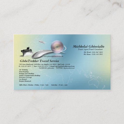Customizable Cruise Aeroplane Train Travel Agency Business Card