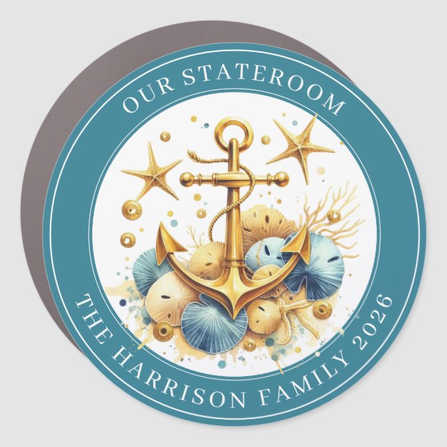 Cruise Anchor Decor Door Personalized Magnet (Front)