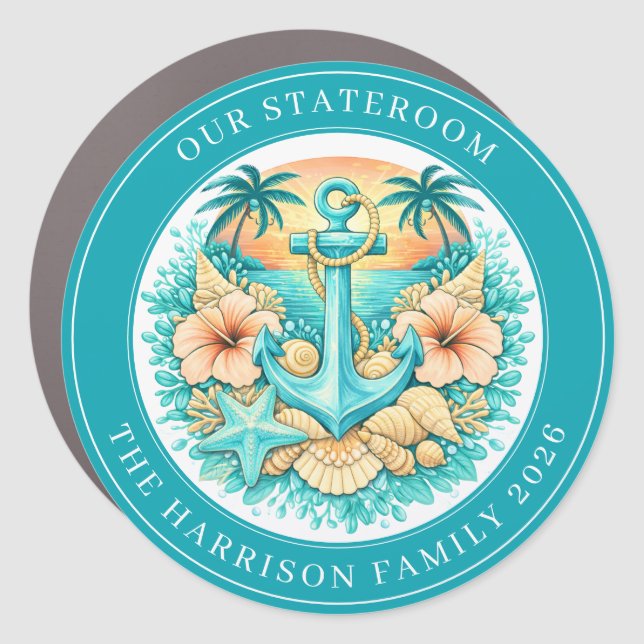 Cruise Anchor Decor Door Personalized Magnet (Front)