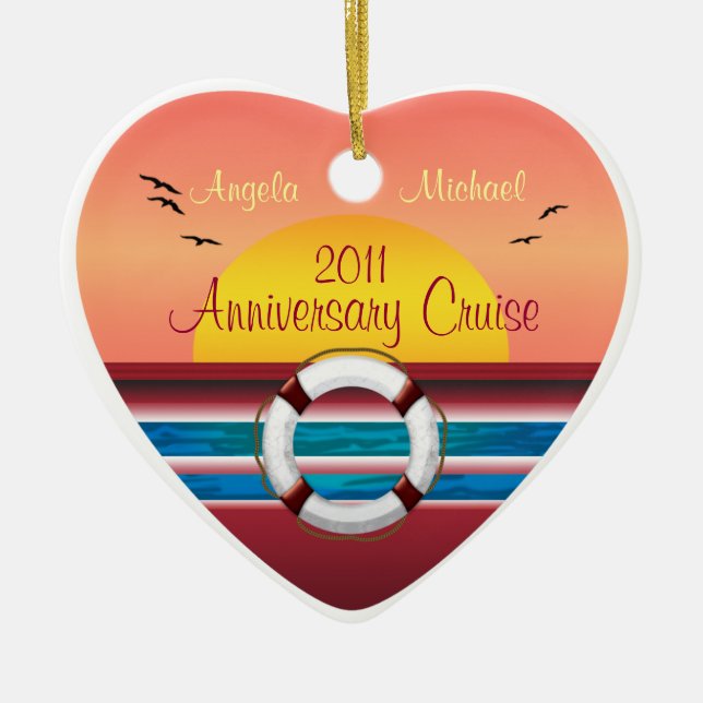 Cruise Anniversary - Sunset  Template Ceramic Ornament (Front)