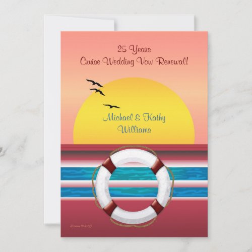 Cruise Anniversary Vow Renewal - Sunset Invite