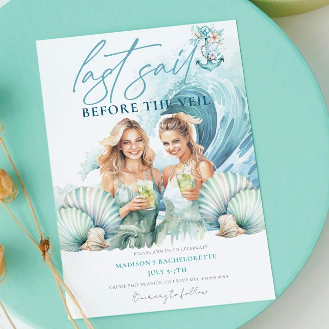 Cruise Bachelorette Last Sail before the Veil Invitation (Creator Uploaded)