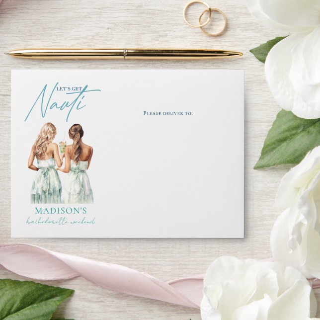 Cruise Bachelorette Let's get Nauti Envelope (Wedding)