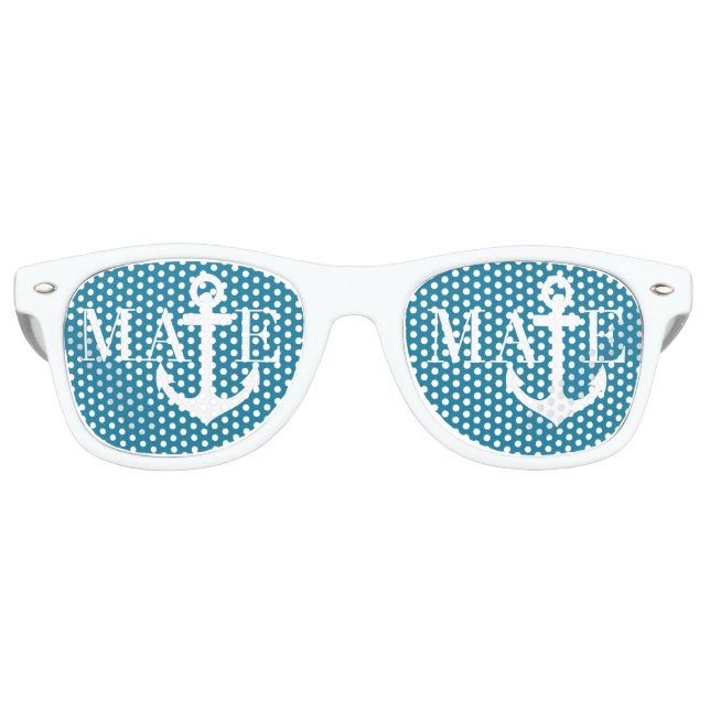 Cruise Bachelorette Party Mate Anchor Retro Sunglasses (Front)