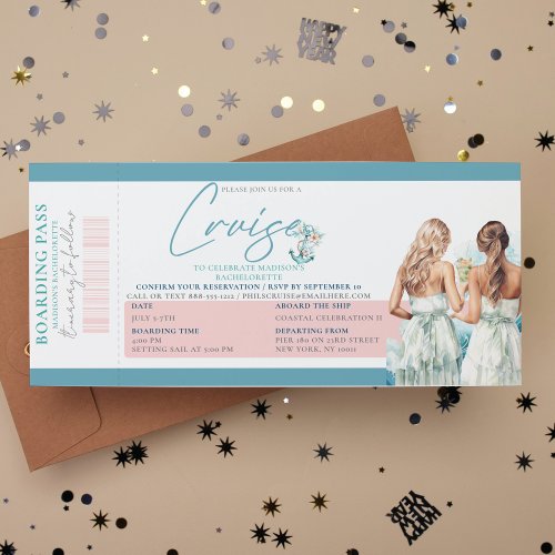 Cruise Bachelorette Party Ticket Boarding Pass