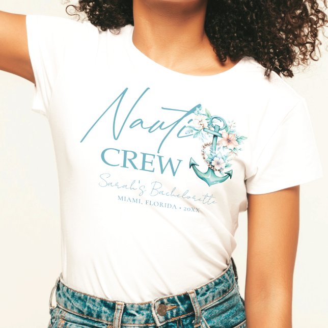 Cruise Bachelorette Personalized Nauti Crew T-Shirt (Creator Uploaded)
