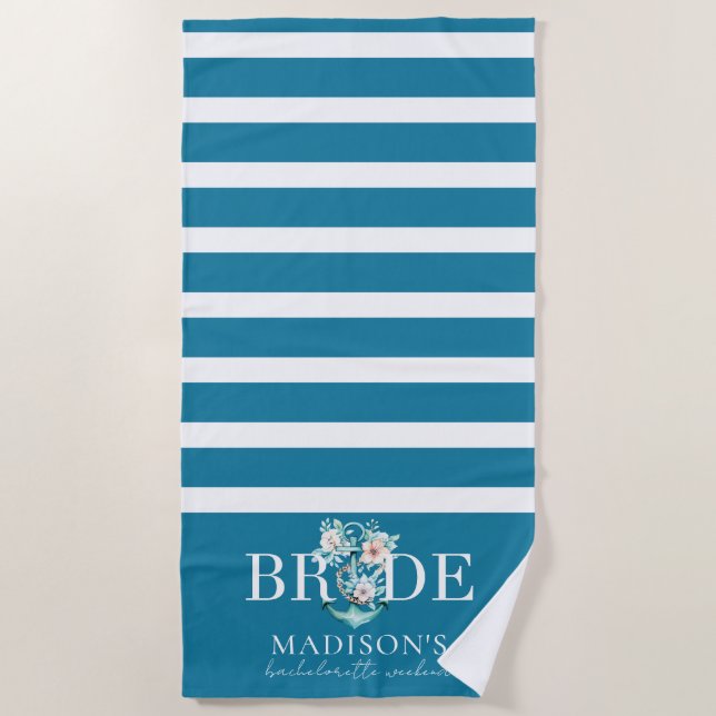 Cruise Bachelorette Weekend Bride Beach Towel (Front)