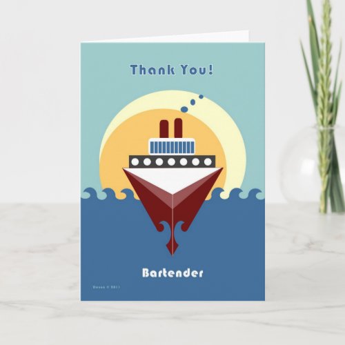 Cruise _ Bartender _ Thank you Blank Tip Card