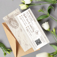 Cruise Boarding Pass Adventure Wedding Invitation
