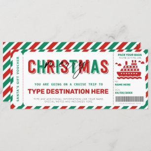 Cruise Boarding Pass Christmas Ticket Gift Voucher