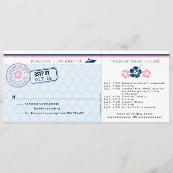 Cruise Boarding Pass Rsvp Card With Hibiscus by labellarue at Zazzle