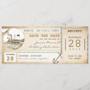 cruise boarding pass tickets for save the date
