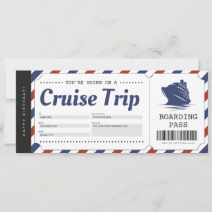 Cruise Boarding Pass Vacation Ticket Gift Voucher Invitation