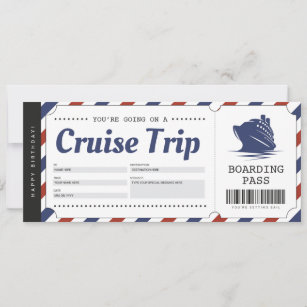 Cruise Boarding Pass Vacation Ticket Gift Voucher Invitation