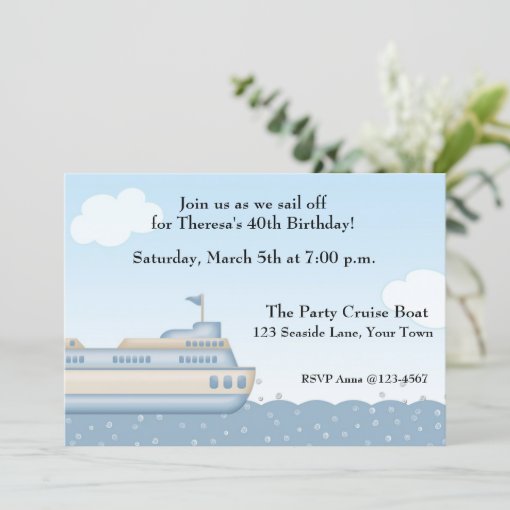 Cruise Boat, Nautical Themed Invitation | Zazzle