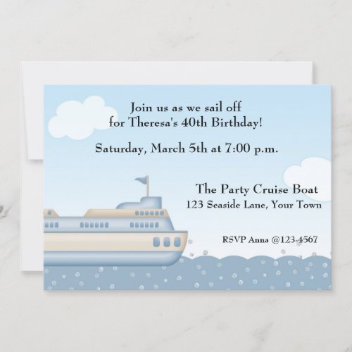 Cruise Boat, u Nautical Themed Invitation
