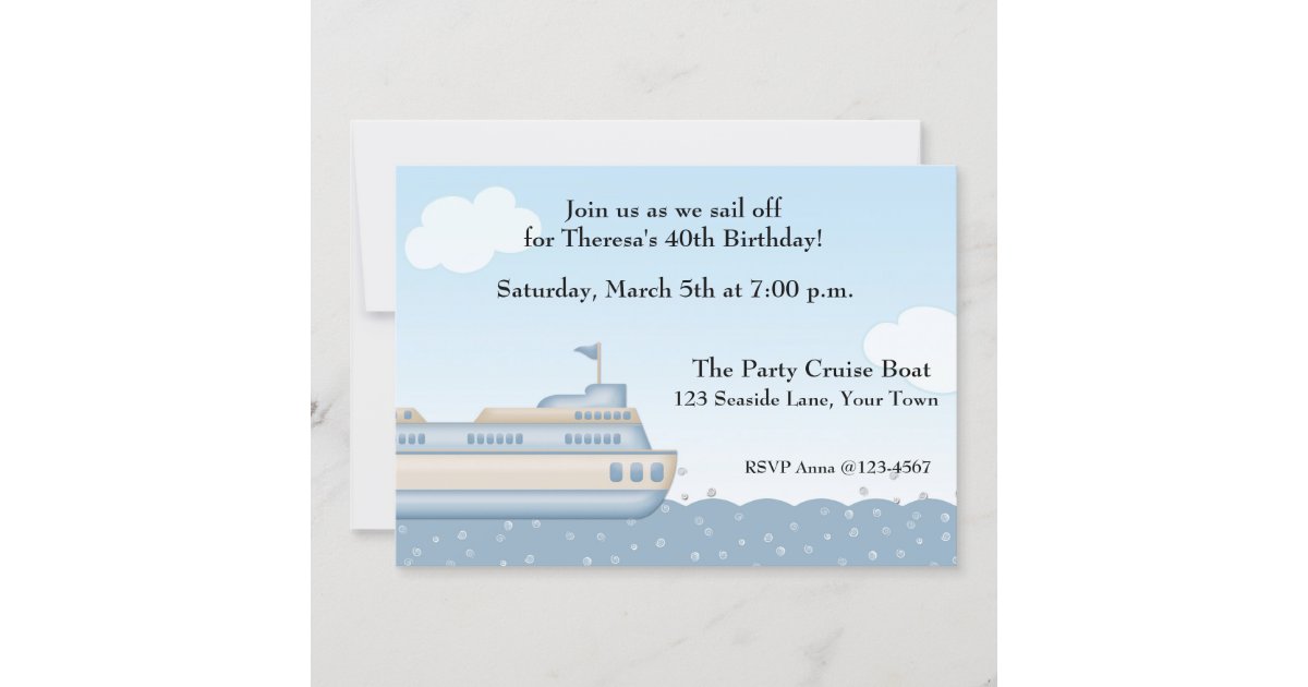 Cruise Boat, Nautical Themed Invitation | Zazzle