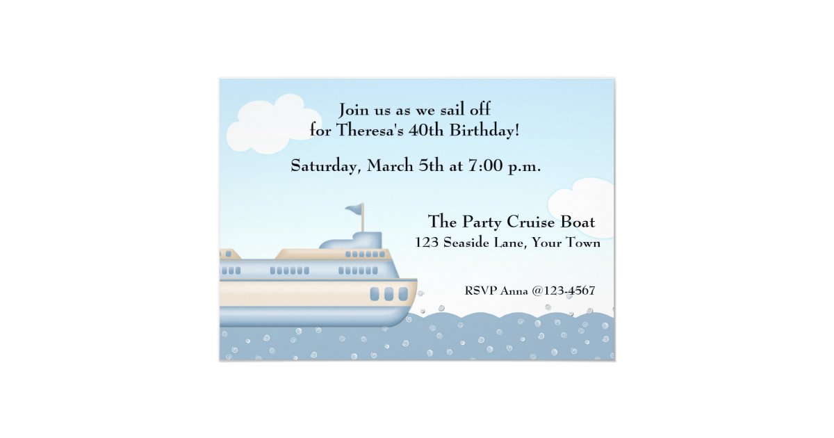 Cruise Boat, Nautical Themed Invitation | Zazzle.com