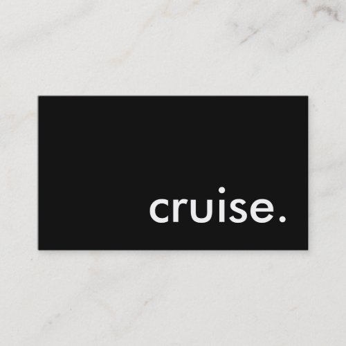 cruise. business card