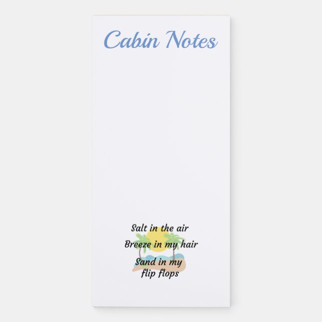 Cruise Cabin Door Magnet Notepad (Front)