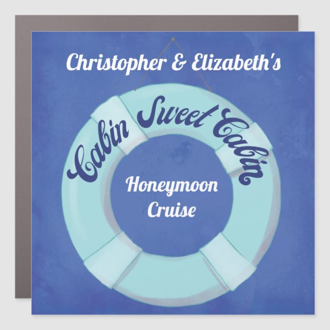 Cruise Cabin Sweet Cabin Honeymoon Cruise Ship Car Magnet (Front)