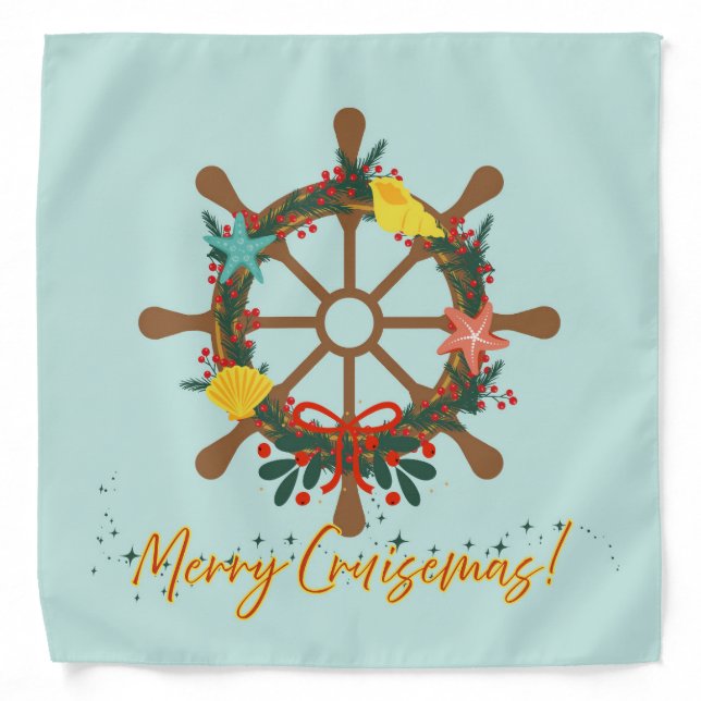 Cruise Christmas Nautical Bandana (Front)