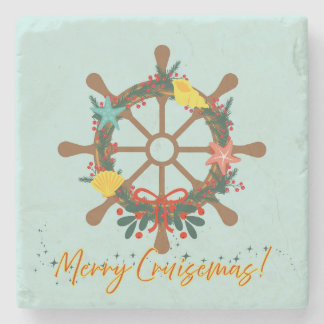 Cruise Christmas Nautical Stone Coaster