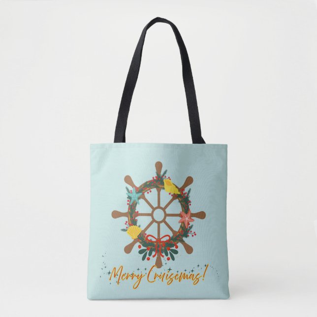 Cruise Christmas Nautical Tote Bag (Front)
