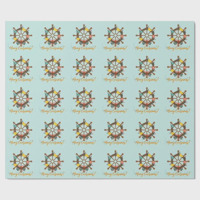 Cruise Christmas Nautical Wrapping Paper (Flat)