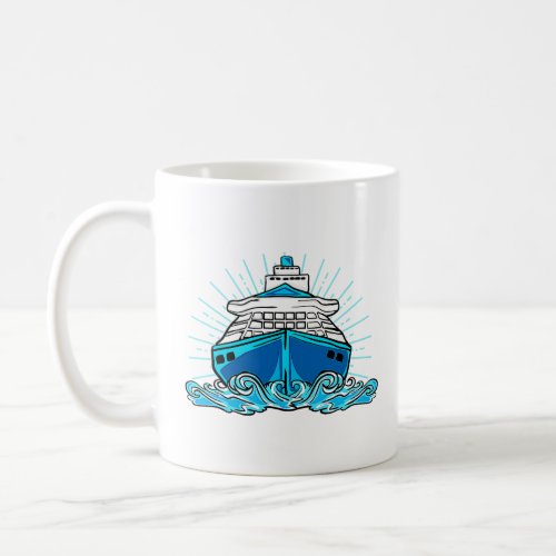 Cruise Cruising Ship Vacation Boat Trip Ocean  Coffee Mug