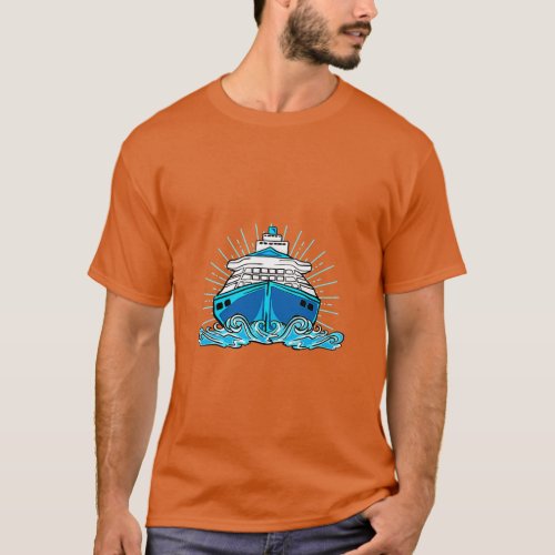 Cruise Cruising Ship Vacation Boat Trip Ocean  T_Shirt