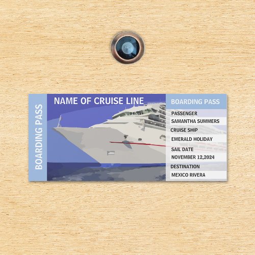 Cruise Door Cabin Boarding Pass Personalized 