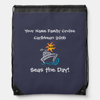 Cruise Drawstring Backpack Navy - Seas the Day!