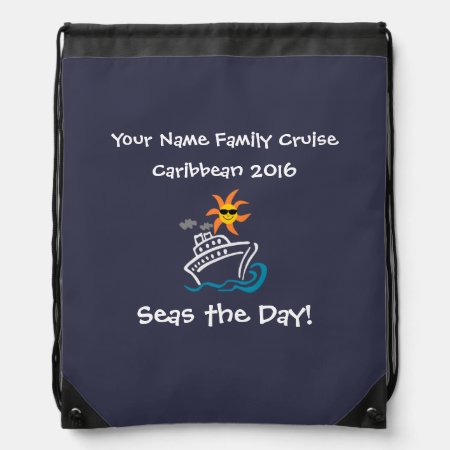 Cruise Drawstring Backpack Navy - Seas The Day!