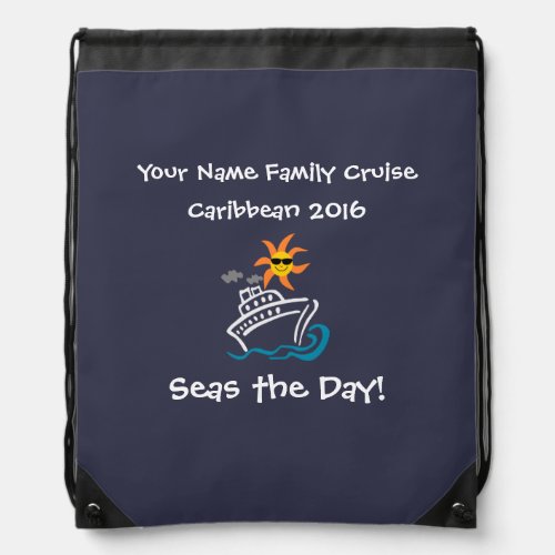 Cruise Drawstring Backpack Navy _ Seas the Day