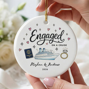 Cruise Engagement Ornament Personalized