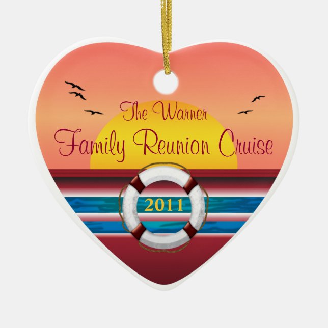 Cruise Family Reunion - Sunset  Template Ceramic Ornament (Front)