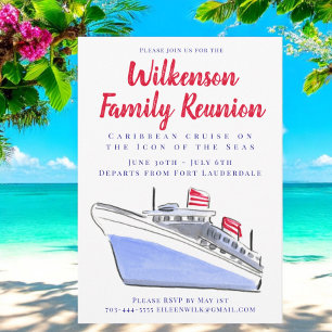 Cruise Family Reunion Vacation to Paradise  Invitation