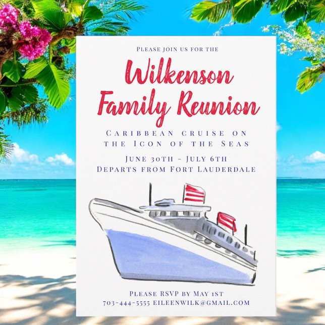 Cruise Family Reunion Vacation to Paradise  Invitation (Creator Uploaded)