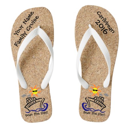 Cruise Flip Flops Adult Wide Straps Seas The Day!