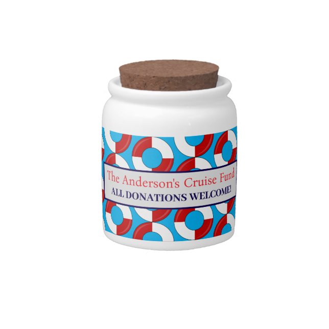 Cruise Fund Donations Piggy Bank Candy Jar (Front)