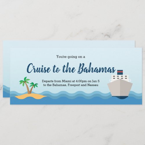 Cruise Gift Coupon Ticket Invitation