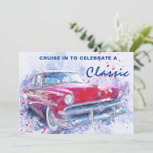 Cruise In Classic Birthday Invitation