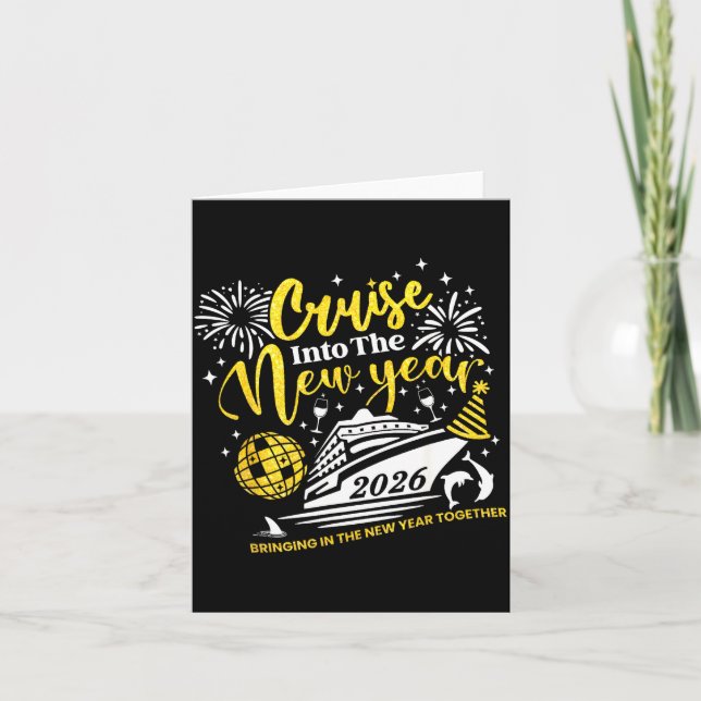 Cruise Into The New Year Funny 2026 Cruise Ship Wo Card (Front)