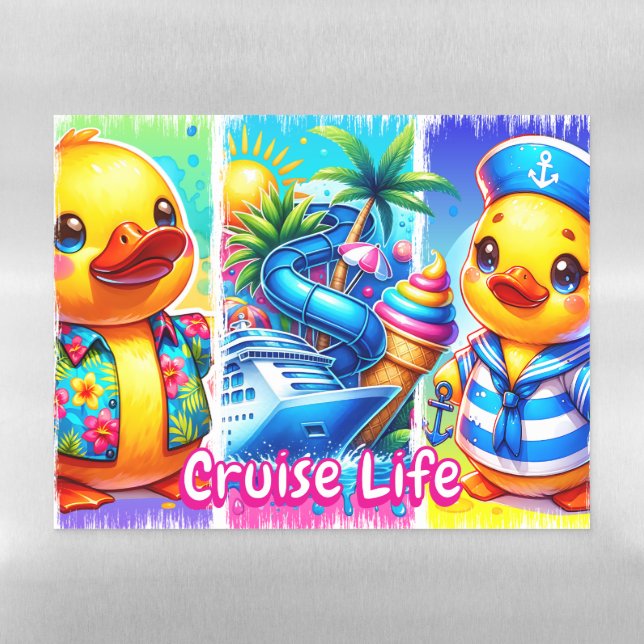 Cruise Life Cruising Ducks Cabin Door Magnet Magnetic Dry Erase Sheet (Horizontal)