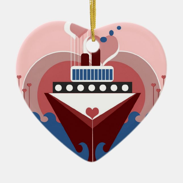 Cruise Love Wedding Personalized Ornament Favor (Front)