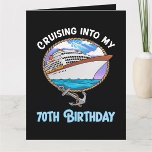 Cruise Lover Cruising Into My 70th Birthday Thank You Card