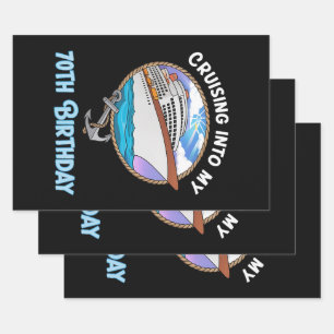 Cruise Lover Cruising Into My 70th Birthday Wrapping Paper Sheets