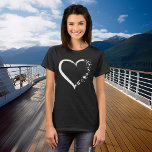 Cruise Lover Heart Cruising Embarkation  T-Shirt<br><div class="desc">This design may be personalized by choosing the Edit Design option. You may also transfer onto other items. Contact me at colorflowcreations@gmail.com or use the chat option at the top of the page if you wish to have this design on another product or need assistance. See more of my designs...</div>